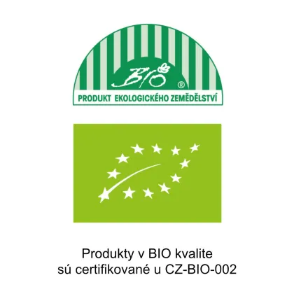 Produkty v bio kvalitě sú certifikované u CZ-BIO-002