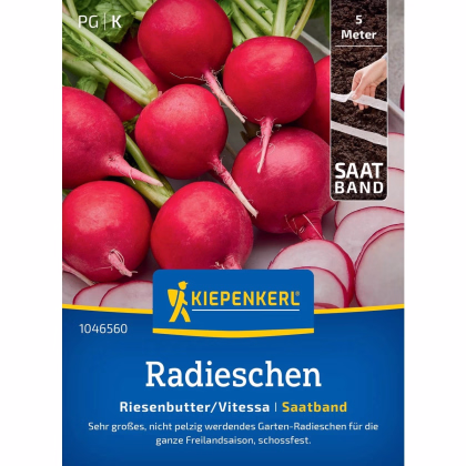 Semená reďkovky obrej Riesenbutter - výsevný pásik - 5 m