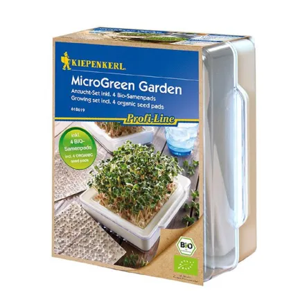 Microgreen Garden BIO - Štartovacia sada vrátane 4 plátov